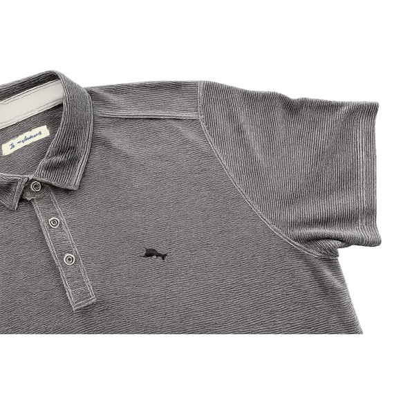 Tommy Bahama Mens Emfielder Polo Shirt Charcoal Grey Heather Marlin Logo XL - Picture 3 of 4